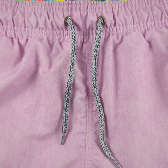 Michaels Swimwear Mens Medium Swim Trunks Lined Pink Embroidered Polyester USA - Picture 3 of 9